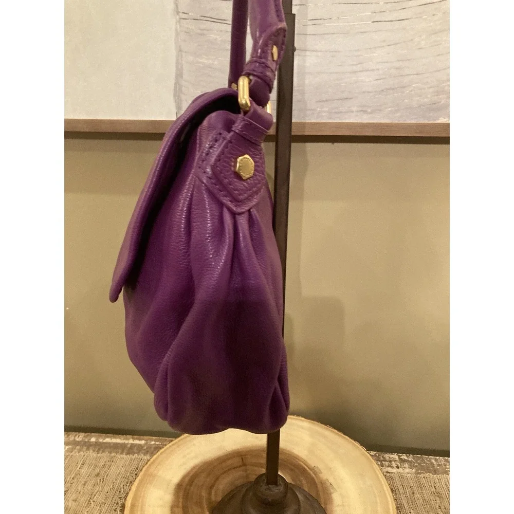 Marc by Marc Jacobs Classic Q Lil' Ukita Purple Pebbled Leather‎ Shoulder Hobo